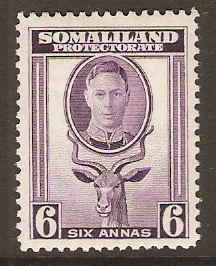 Somaliland Protectorate 1942 6a Violet. SG110.